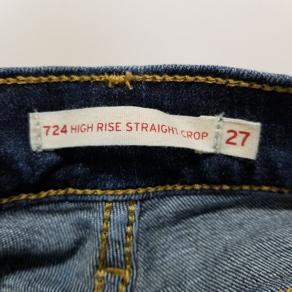 Levi's jeans 27 724 High Rise Straight Crop denim whiskered 58825-0055 - Picture 14 of 15